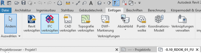 IFC Verknüpfung in Revit