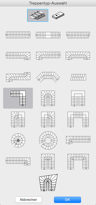 Treppenarten Grundriss - minimalistisches Interieur